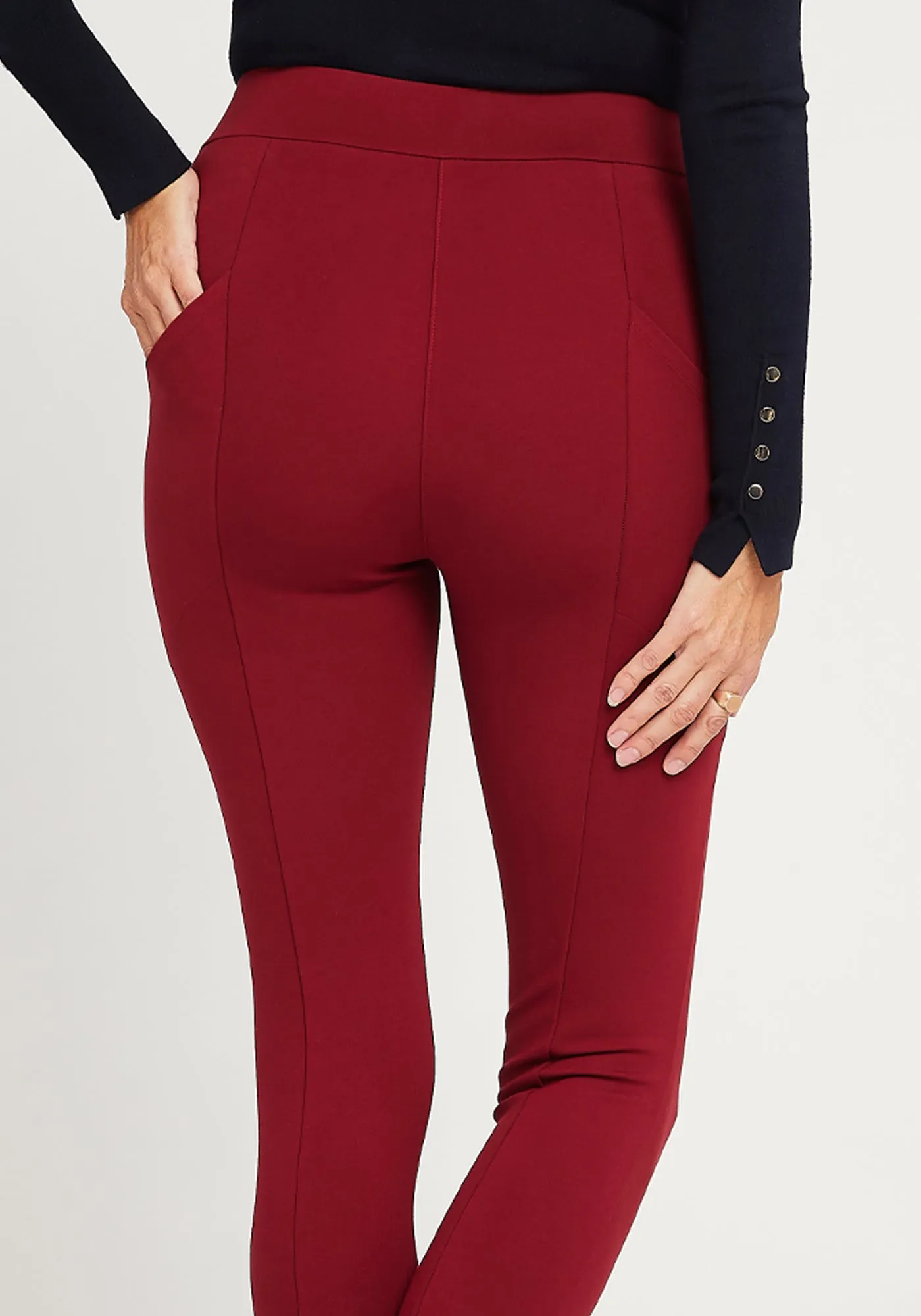 Journey Pant | Skinny (Oxblood) sold by Betabrand product image thumbnail 3