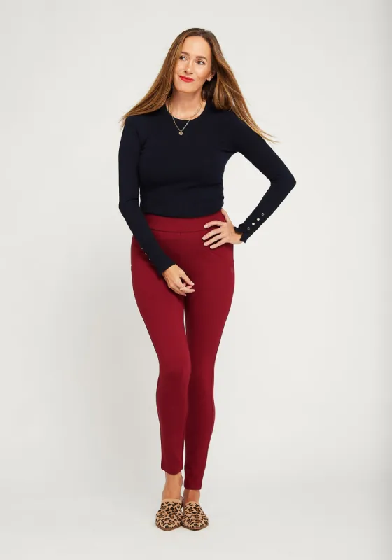 Journey Pant | Skinny (Oxblood) sold by Betabrand
