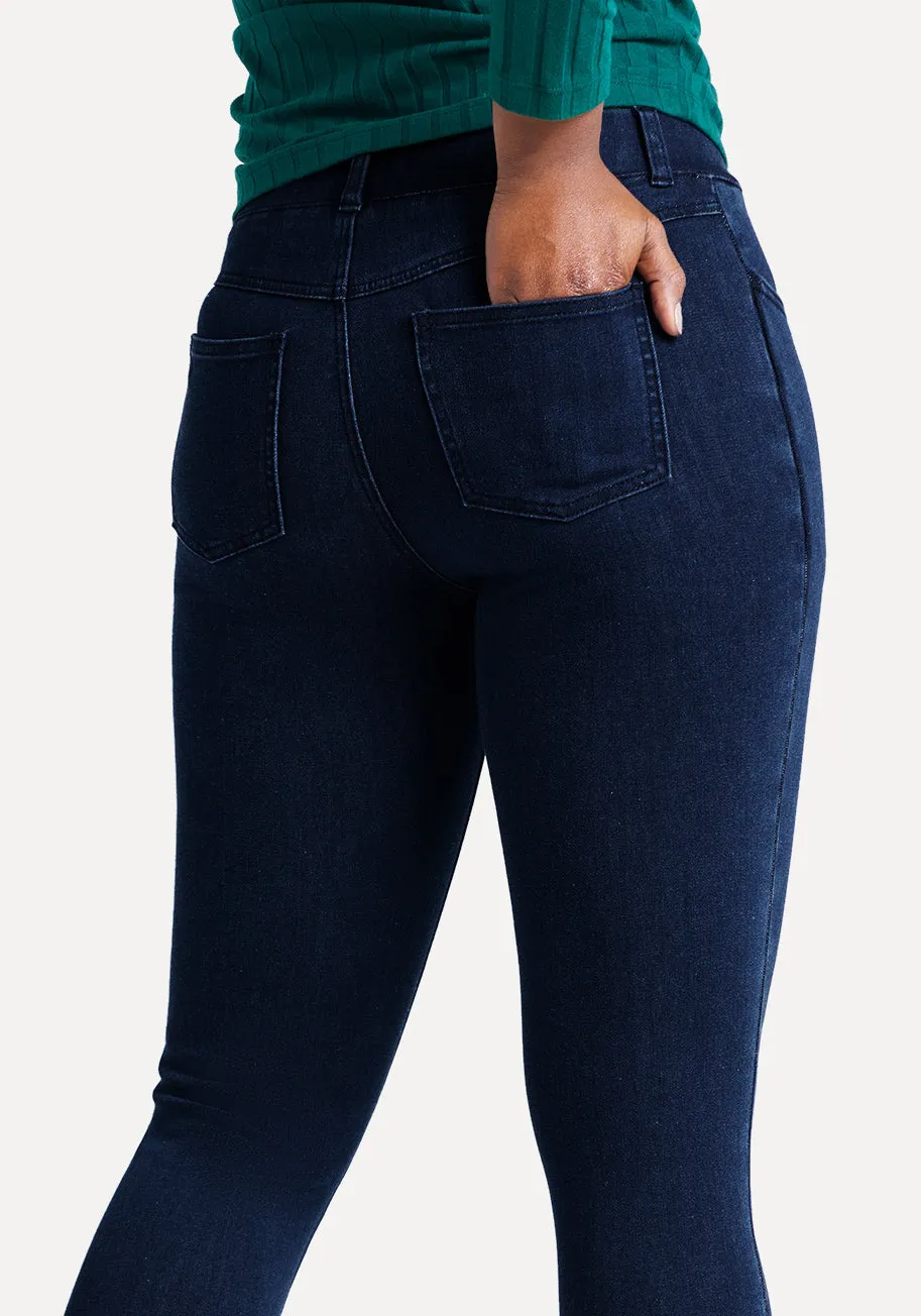Skinny-Leg | 4-Pocket Betabrand Yoga Denim (Dark Indigo) - Final Sale sold by Betabrand product image thumbnail 3