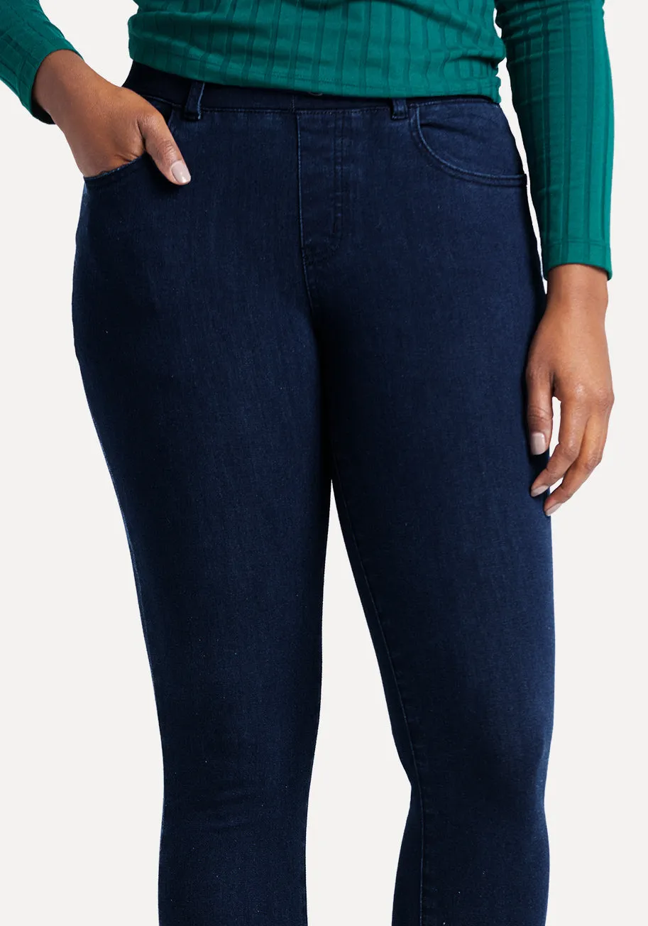 Skinny-Leg | 4-Pocket Betabrand Yoga Denim (Dark Indigo) - Final Sale sold by Betabrand product image thumbnail 2
