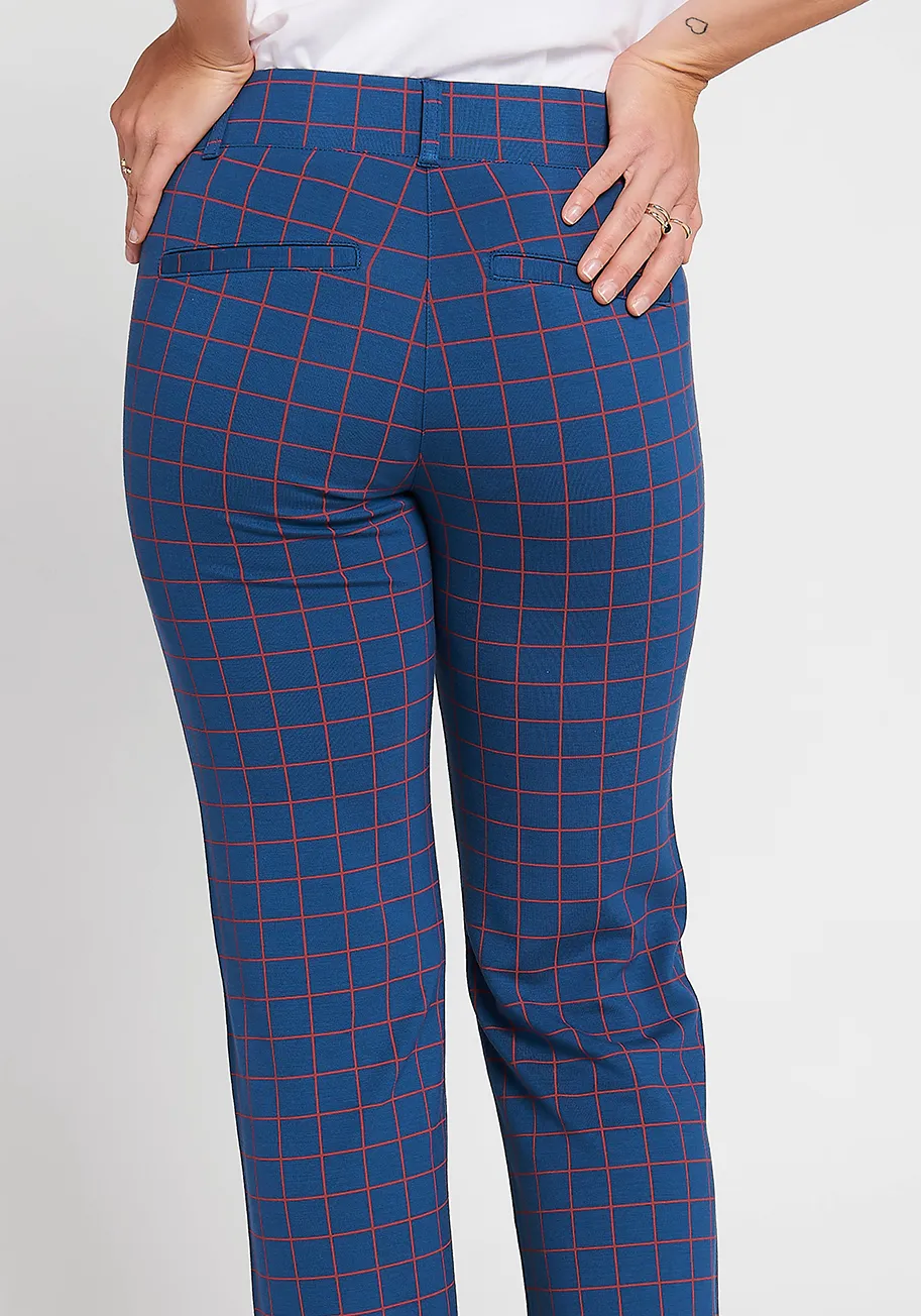 Classic Dress Pant Yoga Pant | Straight (Tomato Check) sold by Betabrand product image thumbnail 3
