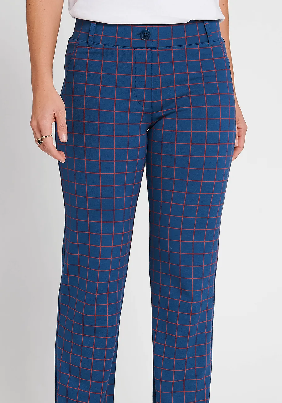 Classic Dress Pant Yoga Pant | Straight (Tomato Check) sold by Betabrand product image thumbnail 2