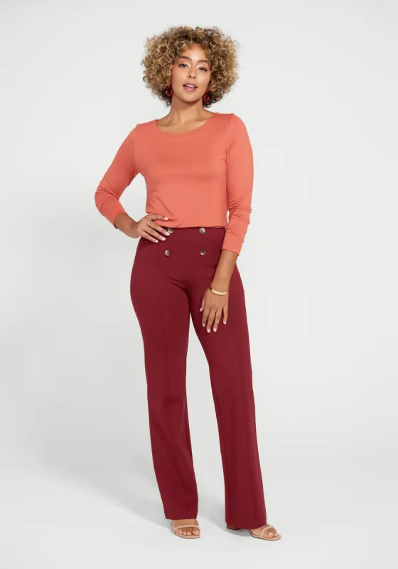 Atlantic Pant | Wide (Oxblood) sold by Betabrand
