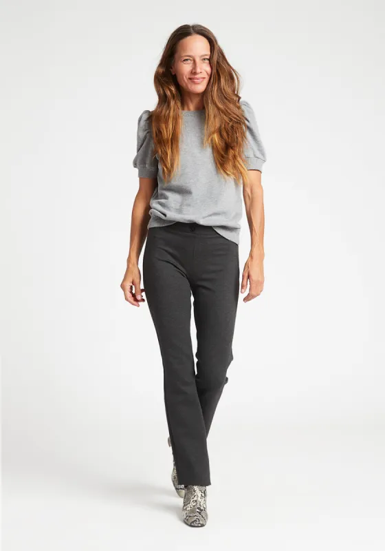 Straight-Leg | Two-Pocket Dress Pant Yoga Pants (Charcoal) sold by Betabrand