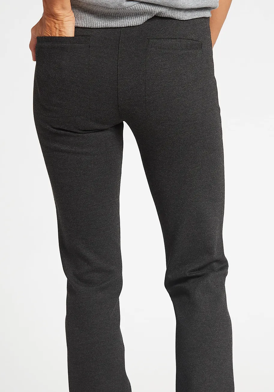 Straight-Leg | Two-Pocket Dress Pant Yoga Pants (Charcoal) sold by Betabrand product image thumbnail 3