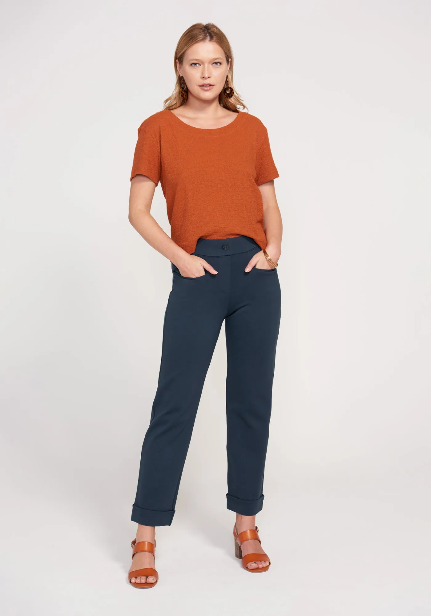 Easy Crop Trouser | Straight (Navy) - Final Sale sold by Betabrand product image thumbnail 5