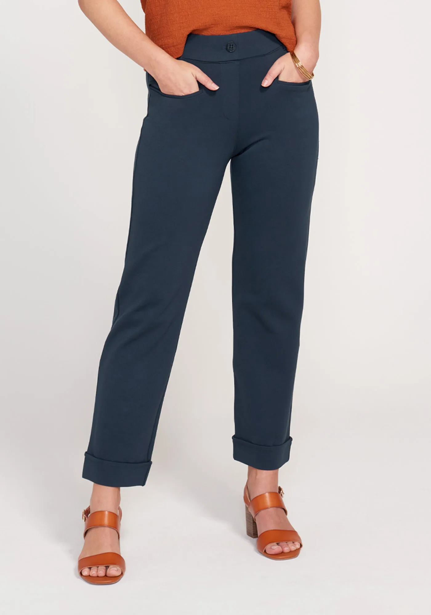 Easy Crop Trouser | Straight (Navy) - Final Sale sold by Betabrand