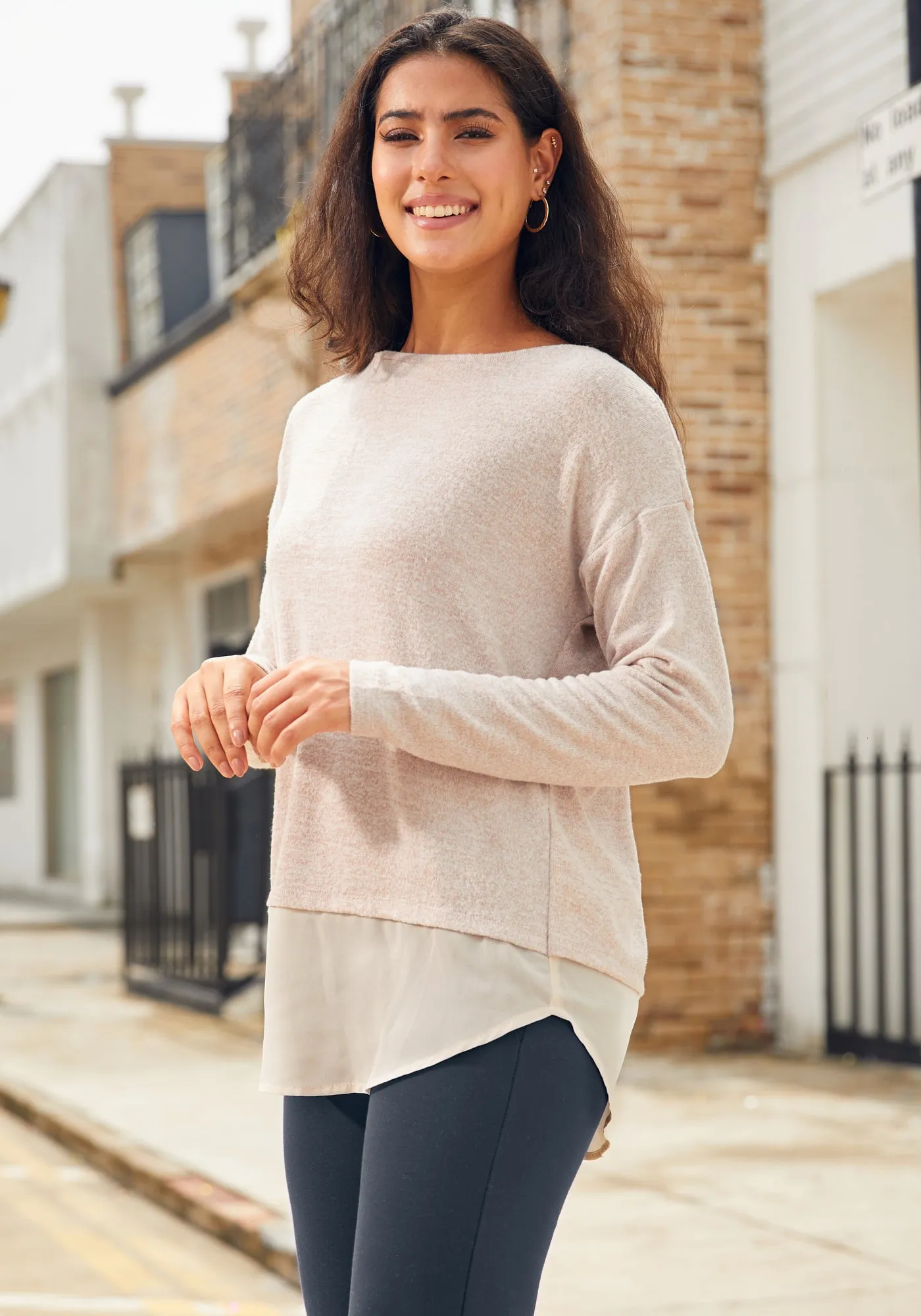 UltraEase Layered Boatneck (Ivory) sold by Betabrand product image thumbnail 2