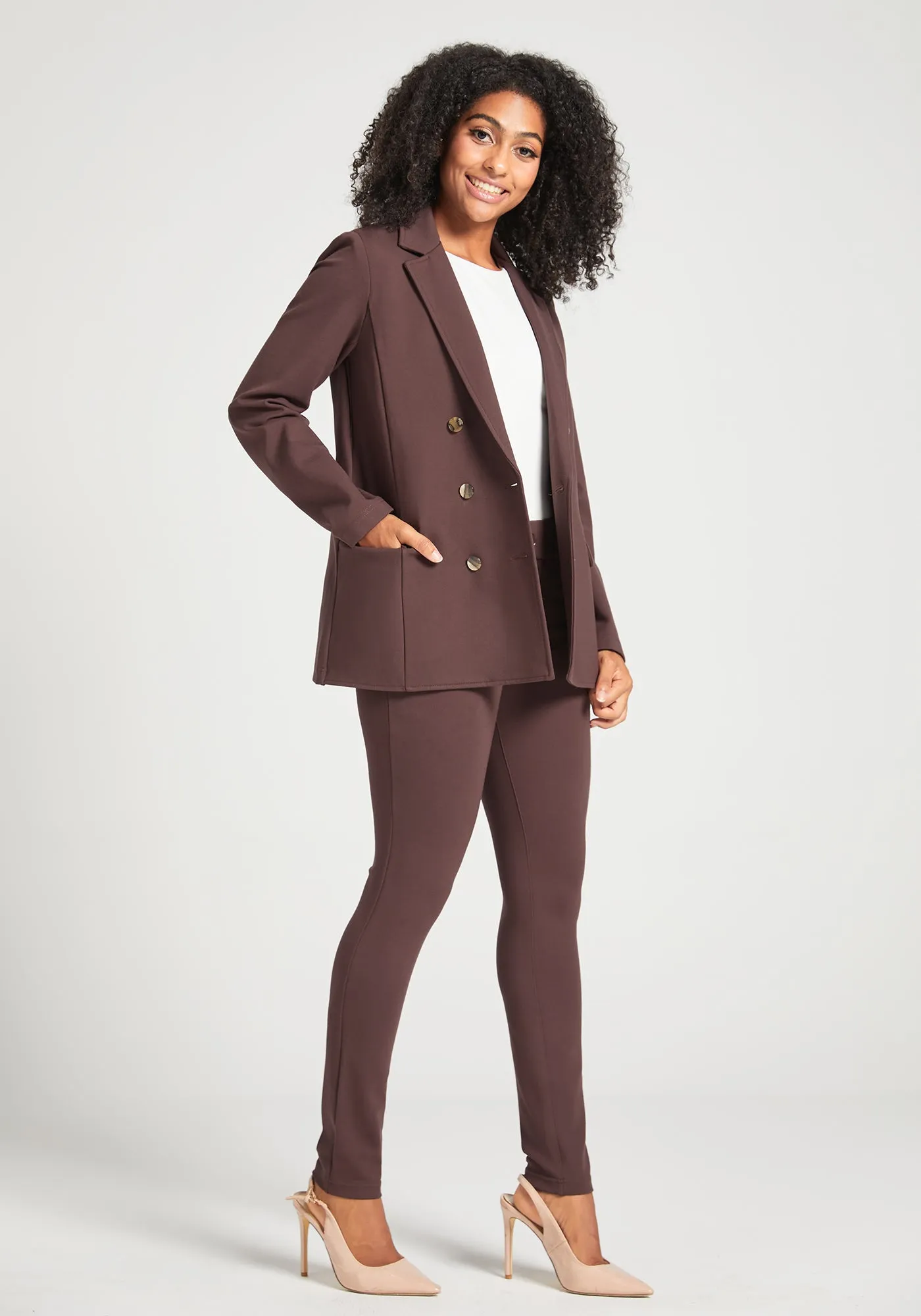 7-Pocket Dress Pant Yoga Pant | Skinny (Cherrywood) sold by Betabrand product image thumbnail 3