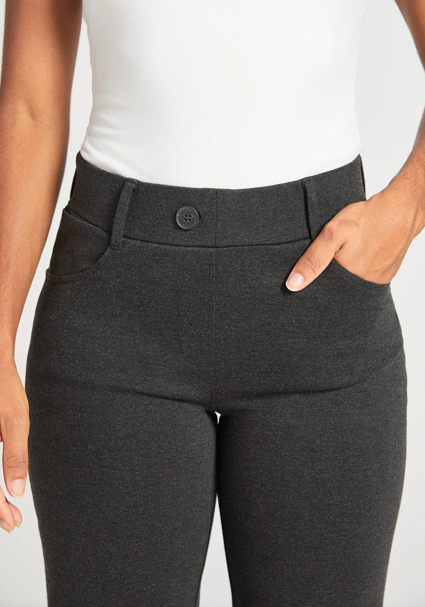 7-Pocket Dress Pant Yoga Pant | Straight (Charcoal) sold by Betabrand product image thumbnail 3