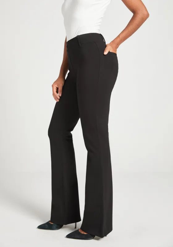 Two-Pocket Dress Pant Yoga Pant | Bootcut (Black) sold by Betabrand