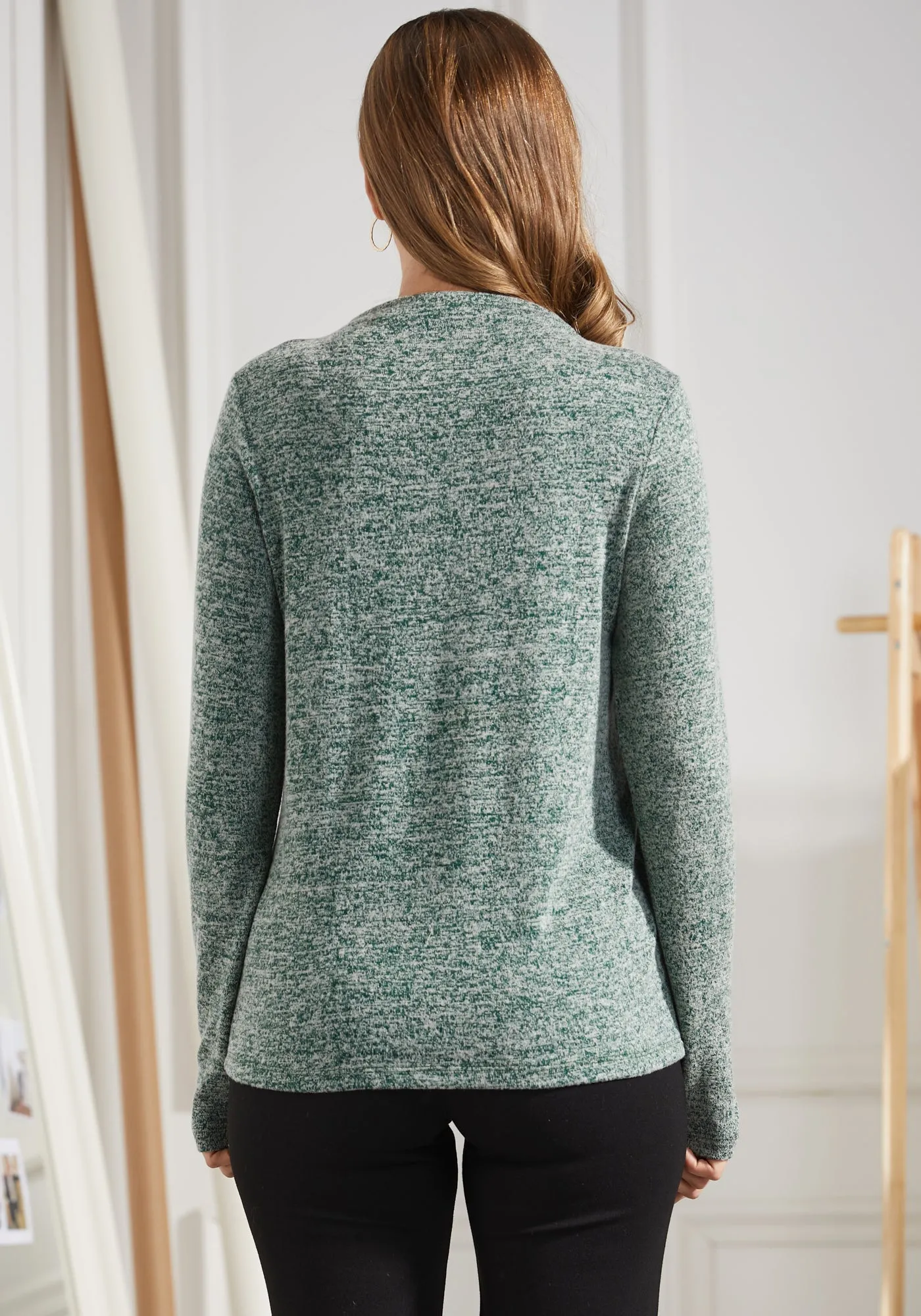 UltraEase Long Sleeve Mockneck (Dark Green) sold by Betabrand product image thumbnail 3