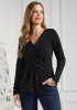Twist-Front Long Sleeve (Black) sold by Betabrand