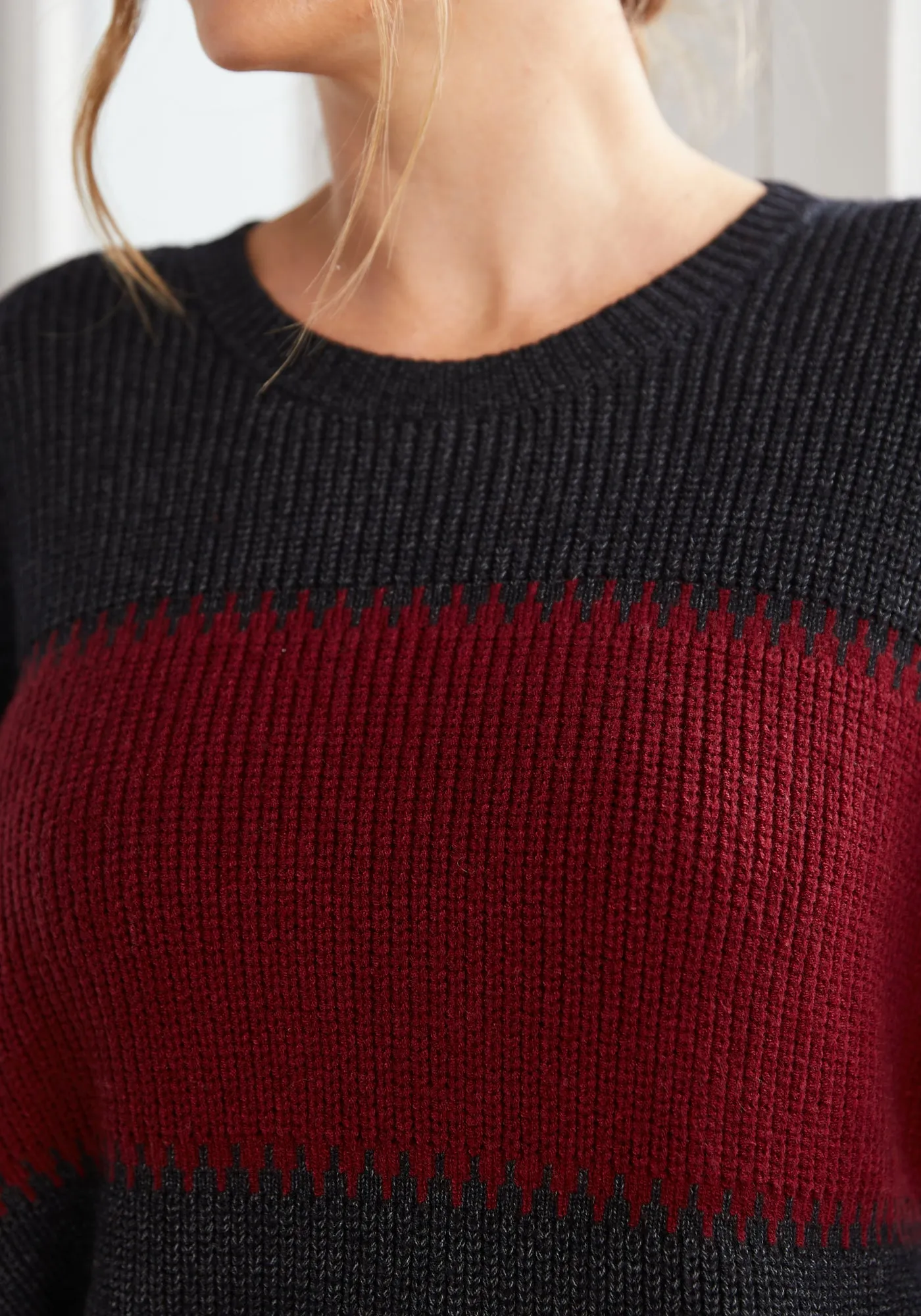 Colorblock Crewneck (Charcoal) sold by Betabrand product image thumbnail 4