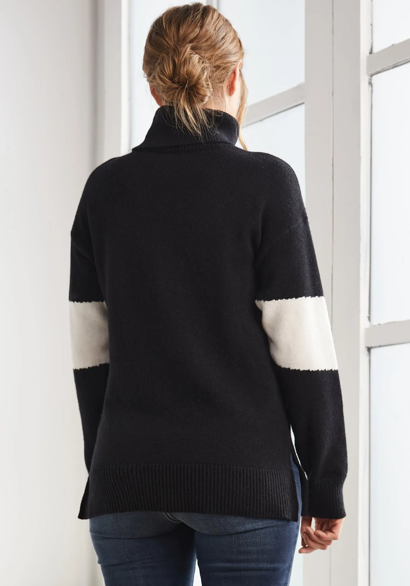 Colorblock Turtleneck (Black) sold by Betabrand product image thumbnail 2