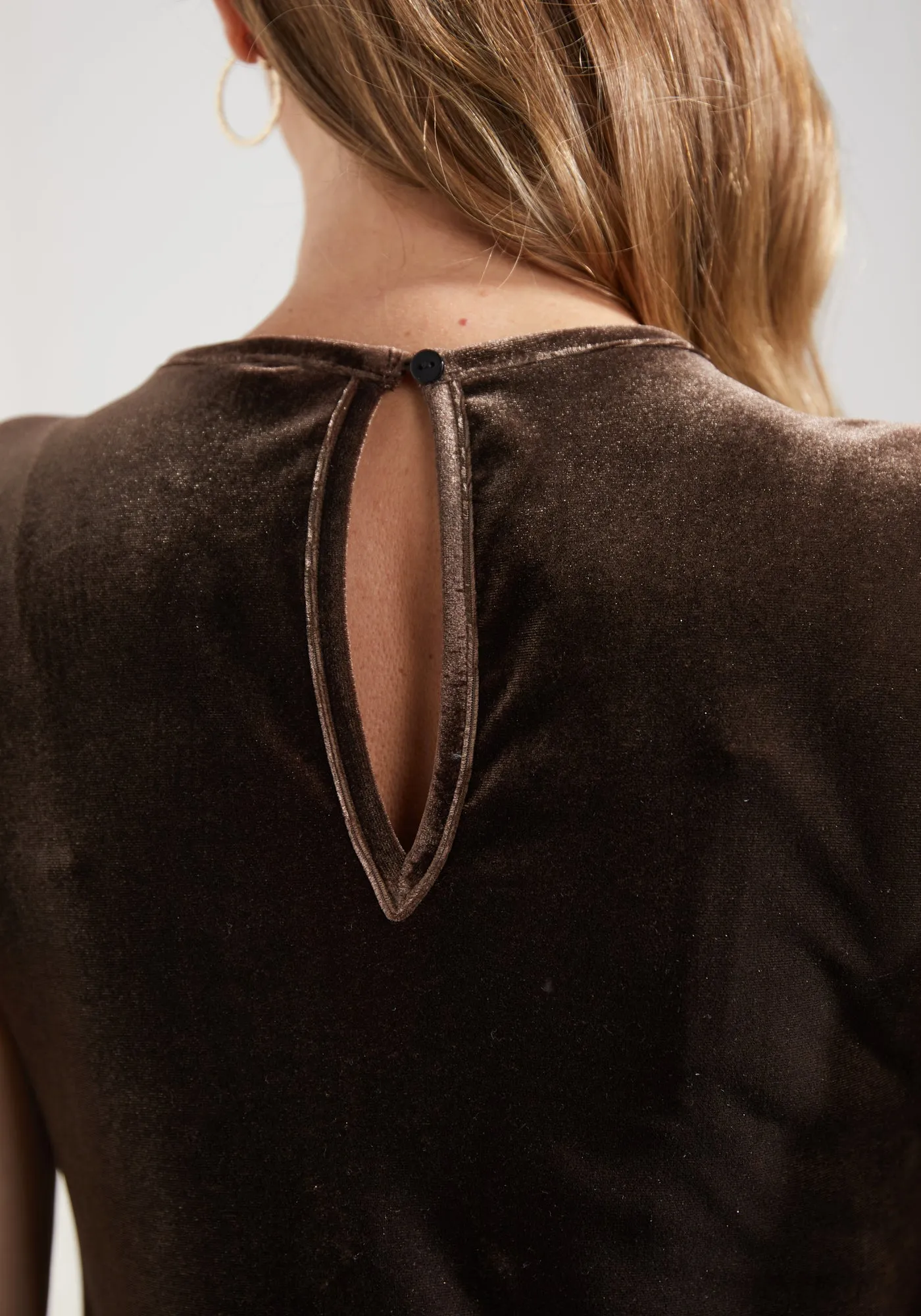 LuxeVelvet A-Line Midi Dress (Mushroom) sold by Betabrand product image thumbnail 4