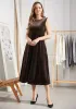 LuxeVelvet A-Line Midi Dress (Mushroom) sold by Betabrand
