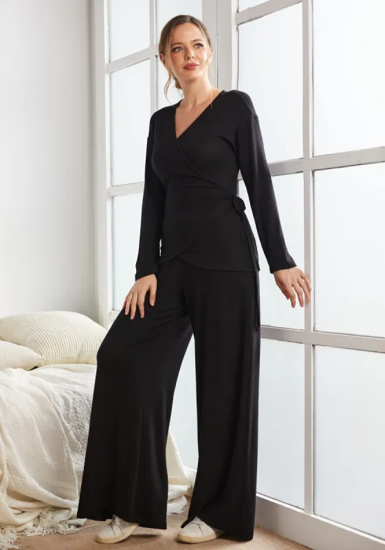 UltraEase Wide Leg Lounge Pant (Black) sold by Betabrand