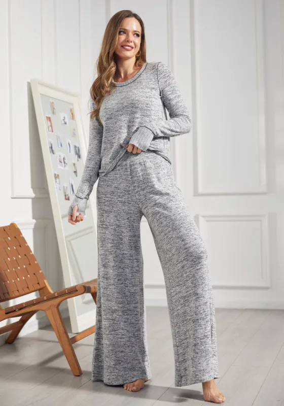 UltraEase Wide Leg Lounge Pant (Heather Charcoal) sold by Betabrand