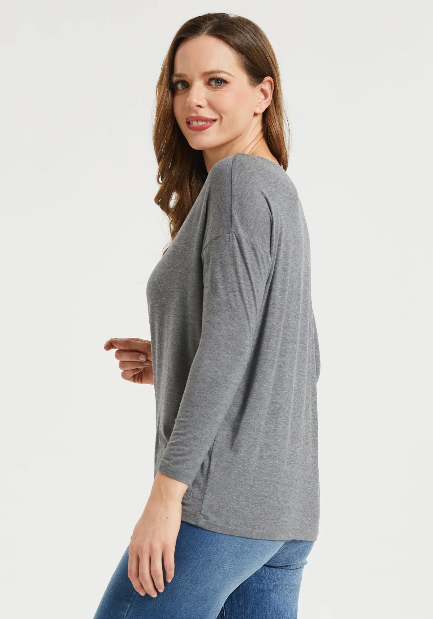 Essential Relaxed Boatneck (Heather Gray) sold by Betabrand product image thumbnail 3