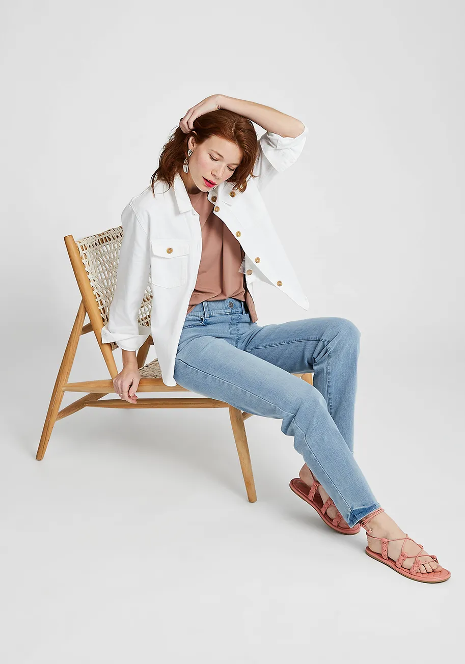 Signature Mid-Rise Denim | Straight (Cloud Wash) sold by Betabrand product image thumbnail 4