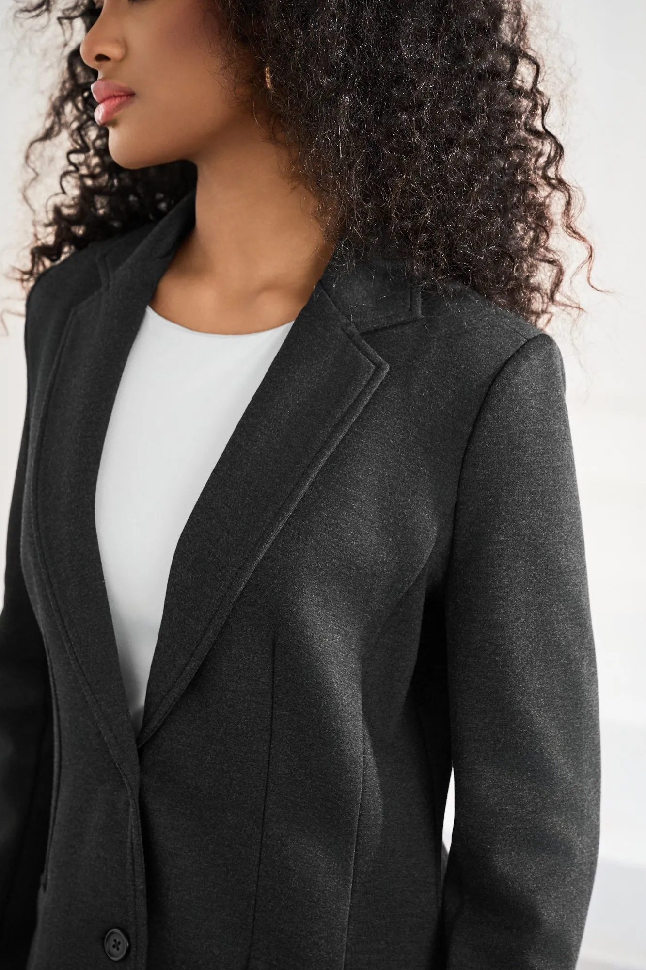 Classic Blazer | Stretch Ponte (Charcoal) sold by Betabrand product image thumbnail 2