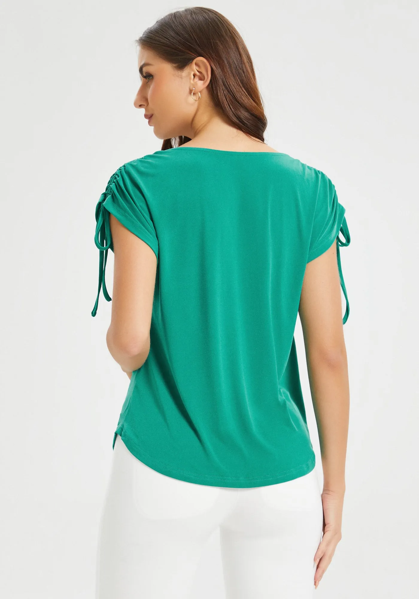 Ruched Shoulder Tee (Spearmint) sold by Betabrand product image thumbnail 3