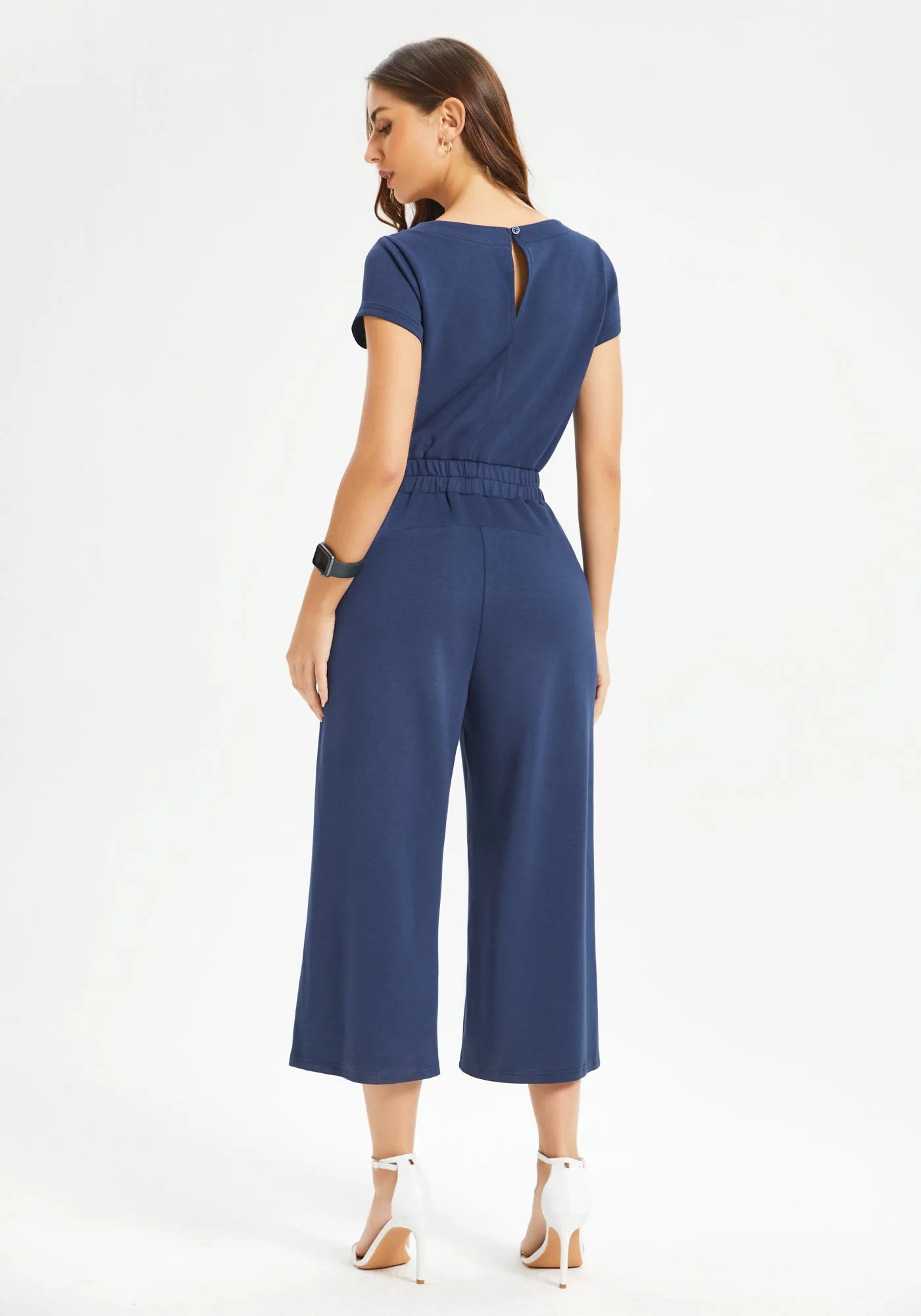 AirFlex Short Sleeve Jumpsuit (Navy) sold by Betabrand product image thumbnail 4