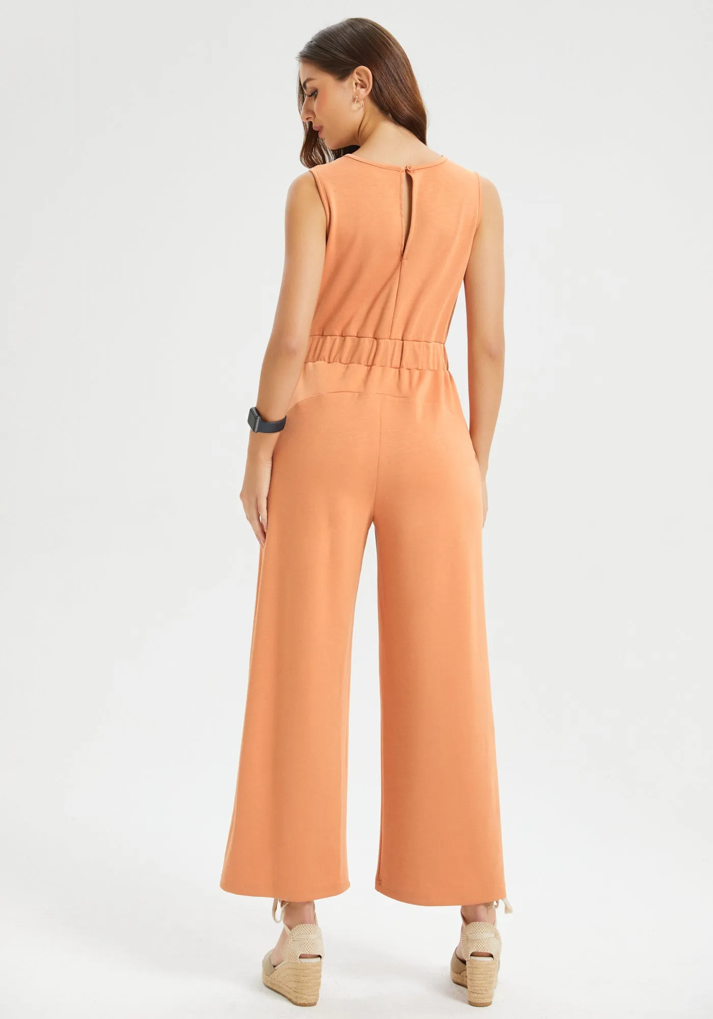 AirFlex Sleeveless Jumpsuit (Rust) - Final Sale sold by Betabrand product image thumbnail 5