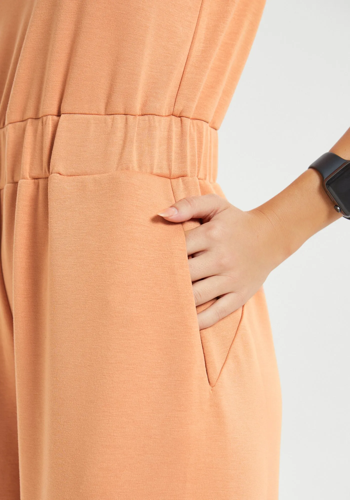 AirFlex Sleeveless Jumpsuit (Rust) - Final Sale sold by Betabrand product image thumbnail 4