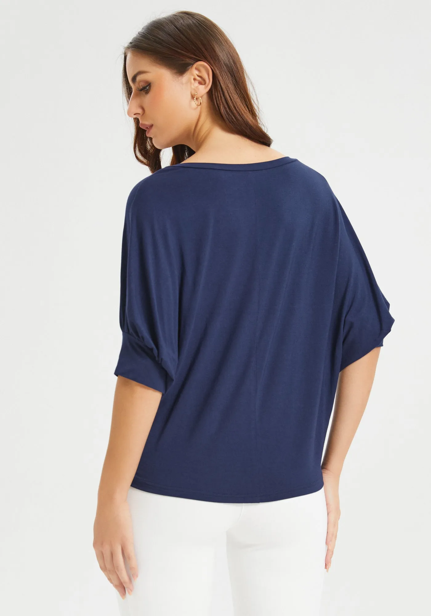 Dolman V-Neck (Navy) sold by Betabrand product image thumbnail 3