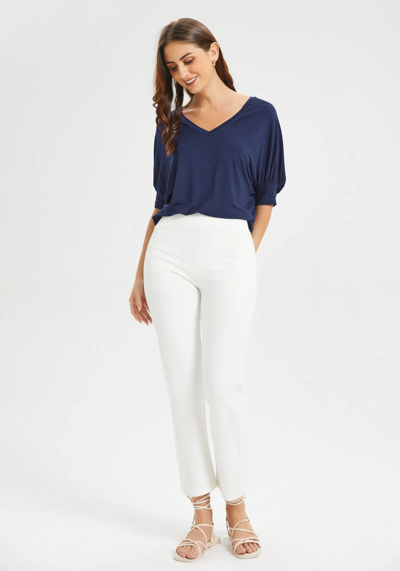 Dolman V-Neck (Navy) sold by Betabrand product image thumbnail 4