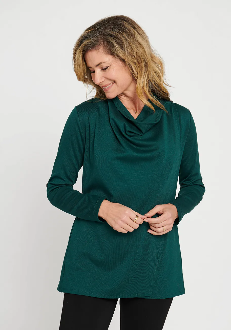 Liz Wrap Tunic (Ponderosa Pine) sold by Betabrand
