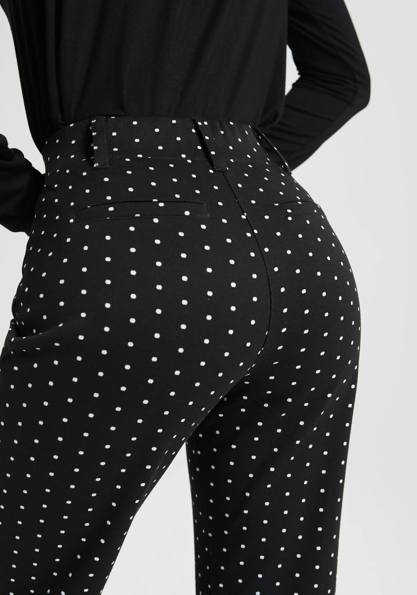 Classic DPYP™ Dress Pant Yoga Pant | Bootcut (Black Ivory Dot) sold by Betabrand product image thumbnail 5