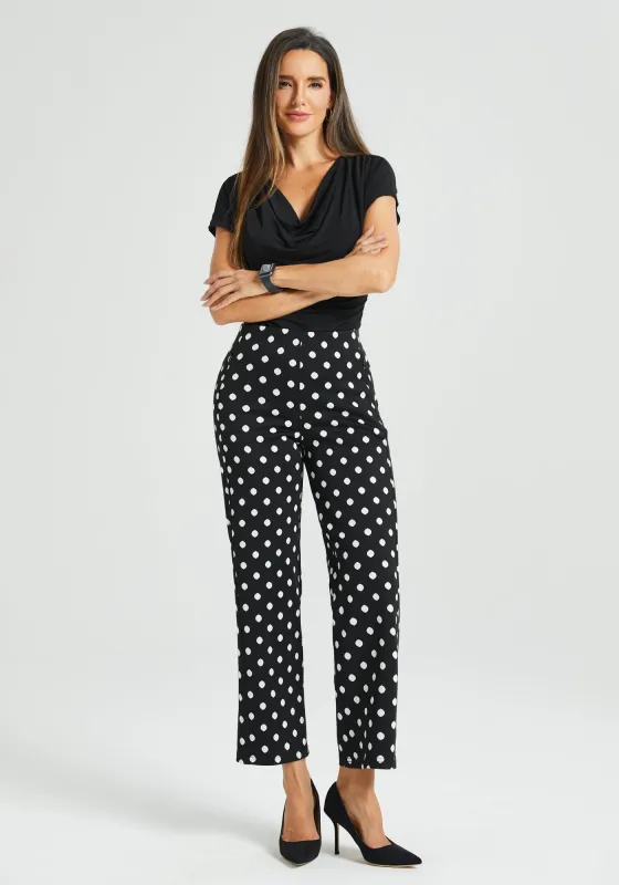 ⏰ PRESALE | Monroe Crop Trouser | Straight (Black Ivory Dot) sold by Betabrand