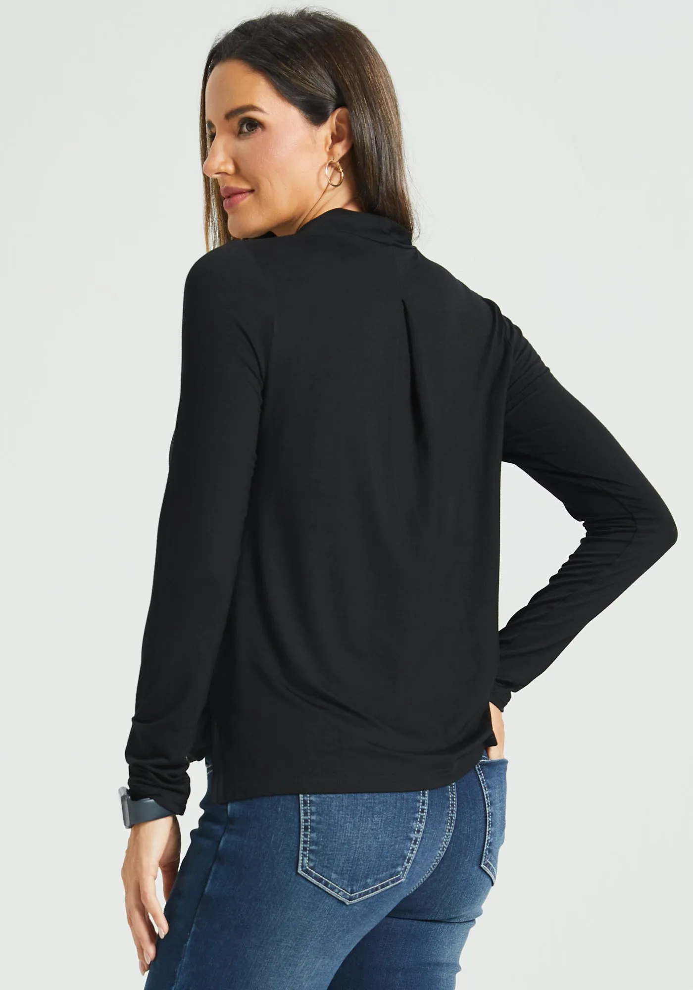 Surplice Long Sleeve Tunic (Black) sold by Betabrand product image thumbnail 4