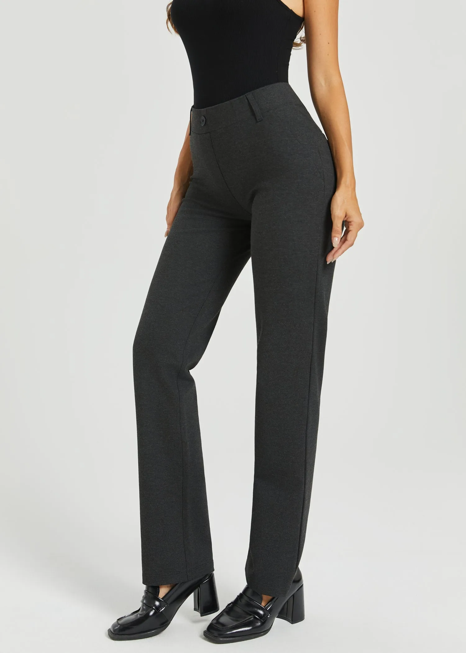 Two-Pocket DPYP™ Dress Pant Yoga Pant | Straight (Charcoal) sold by Betabrand product image thumbnail 4