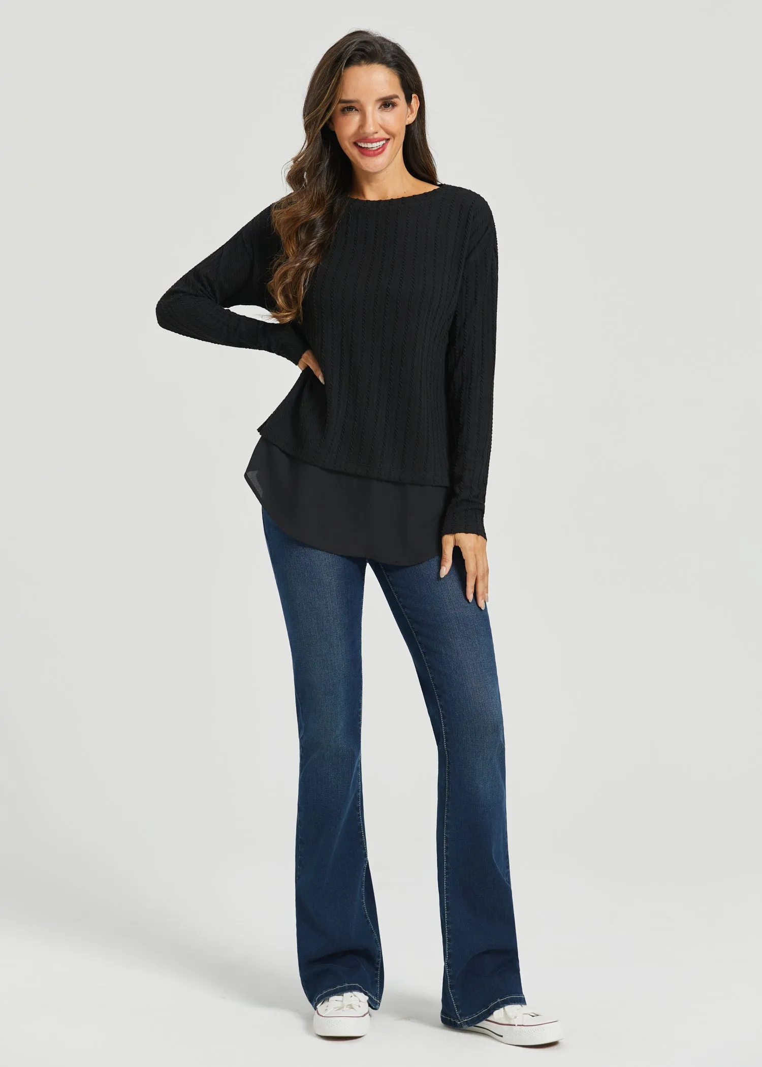 MiniCable Layered Boatneck (Black) sold by Betabrand product image thumbnail 3
