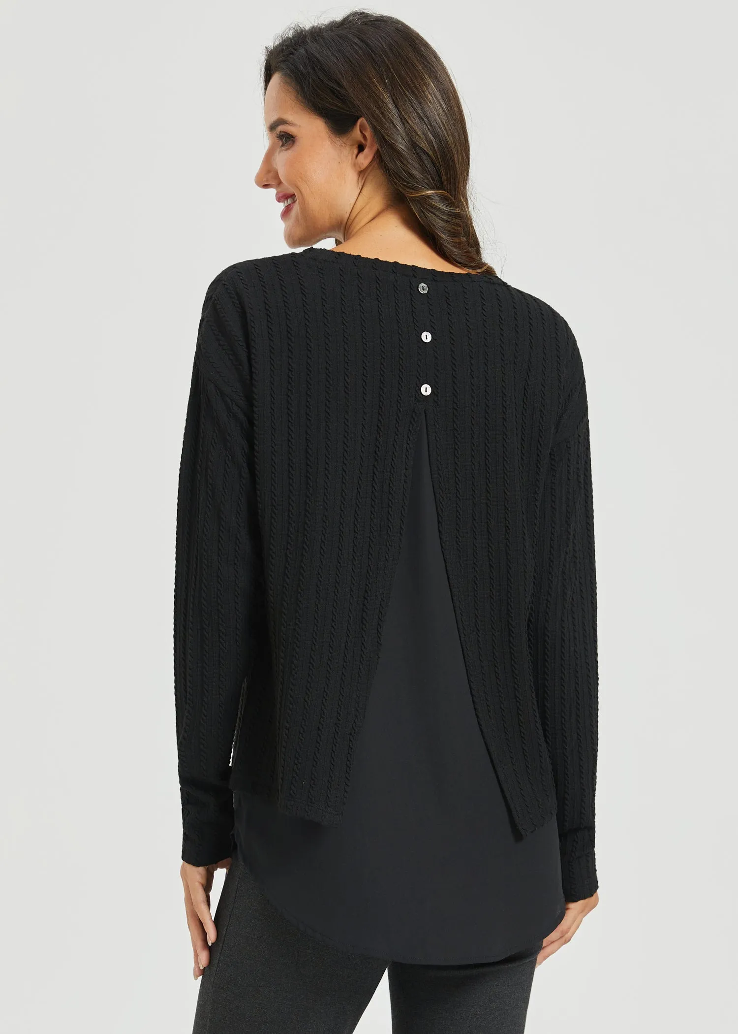 MiniCable Layered Boatneck (Black) sold by Betabrand product image thumbnail 4