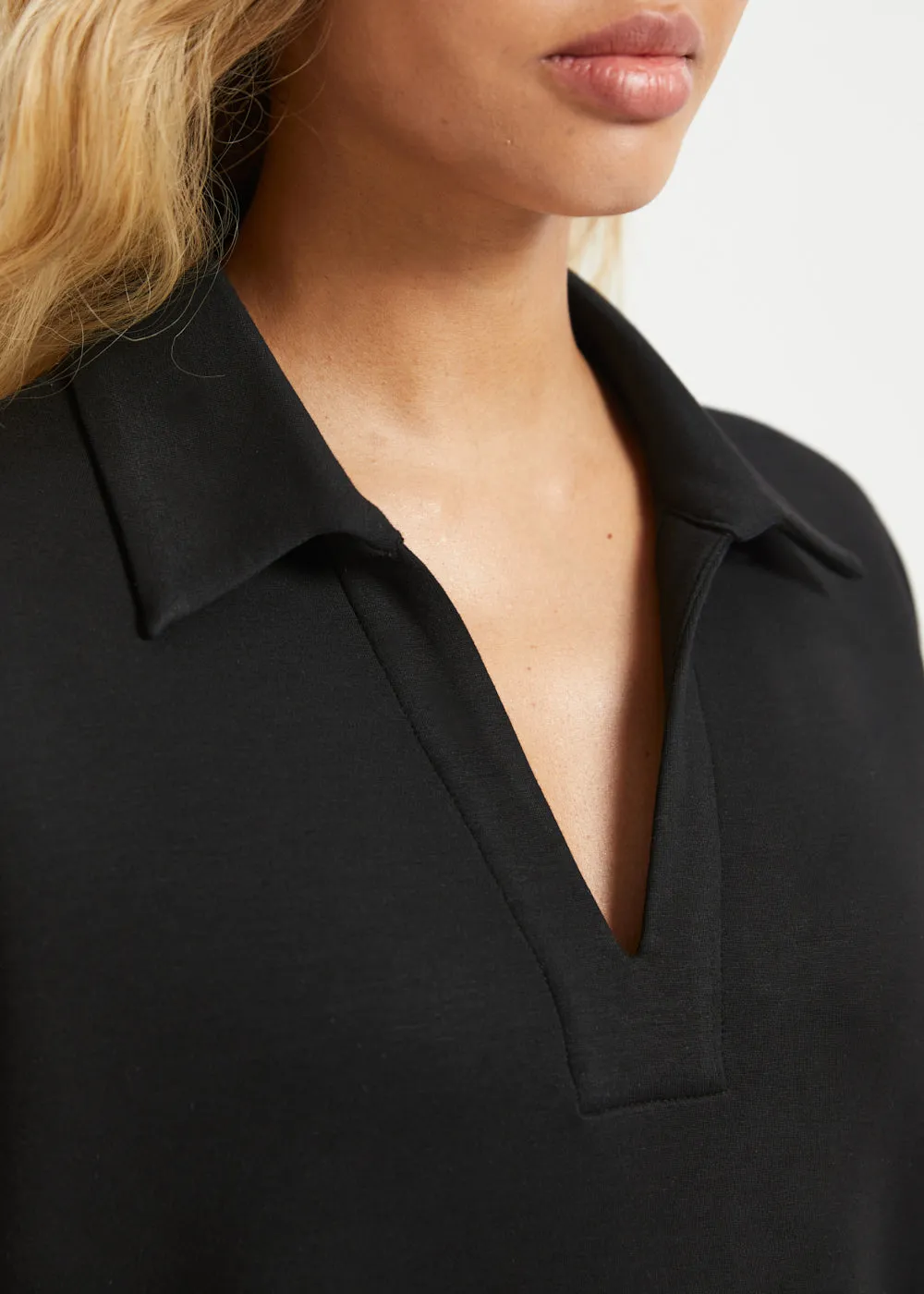 AirFlex Polo Knit Pullover (Black) sold by Betabrand product image thumbnail 3