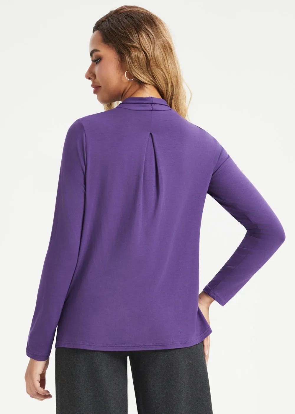 Surplice Long Sleeve Tunic (Aubergine) sold by Betabrand product image thumbnail 4