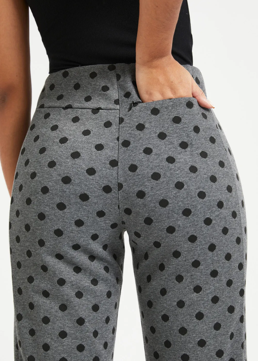Monroe Crop Trouser | Straight (Charcoal Black Dot) - Final Sale sold by Betabrand product image thumbnail 5