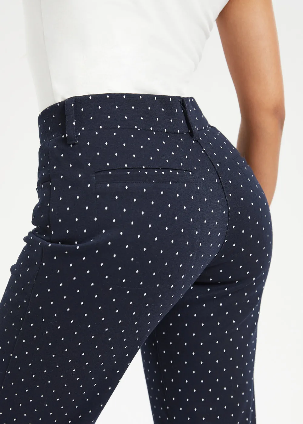 7-Pocket Dress Pant | Straight (Navy White Dot) - Final Sale sold by Betabrand product image thumbnail 4