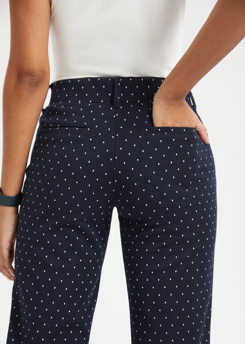 7-Pocket Dress Pant | Straight (Navy White Dot) - Final Sale sold by Betabrand product image thumbnail 5