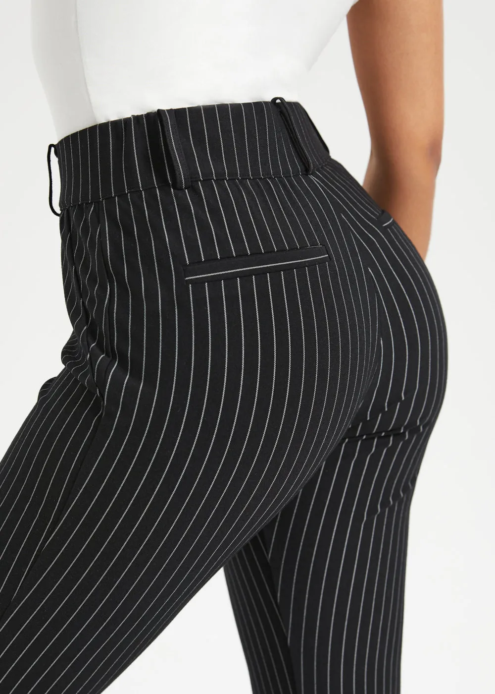 Classic Dress Pant | Bootcut (Black Ivory Stripe) sold by Betabrand product image thumbnail 4