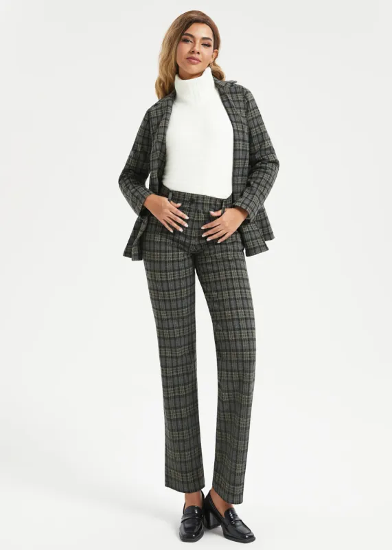 Classic DPYP™ Dress Pant Yoga Pant | Straight (Charcoal Plaid) sold by Betabrand