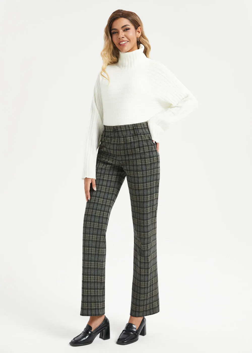 Classic Dress Pant | Straight (Charcoal Plaid) - Final Sale sold by Betabrand product image thumbnail 3