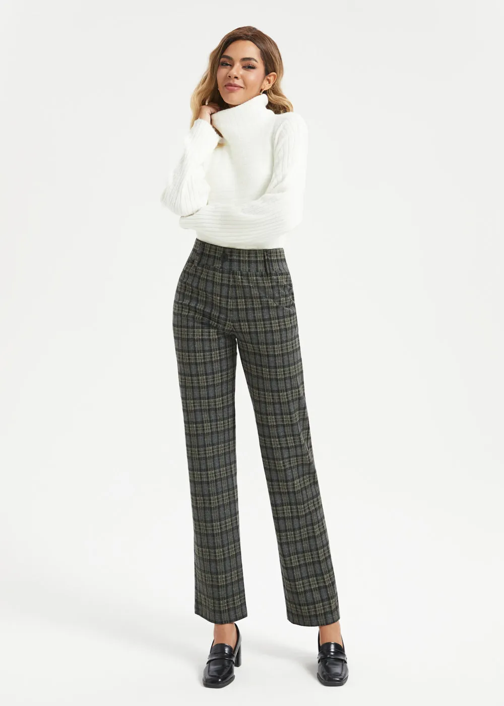 Classic Dress Pant | Straight (Charcoal Plaid) - Final Sale sold by Betabrand product image thumbnail 2