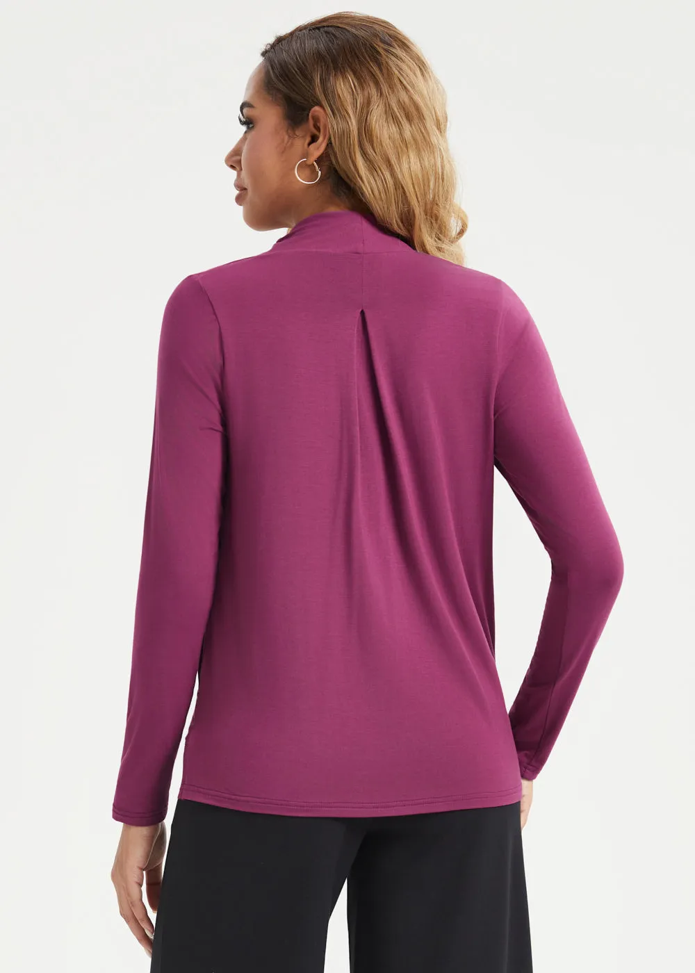 Surplice Long Sleeve Tunic (Burgundy) sold by Betabrand product image thumbnail 5