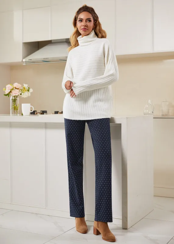 Mix Direction Rib Turtleneck (Ivory) sold by Betabrand